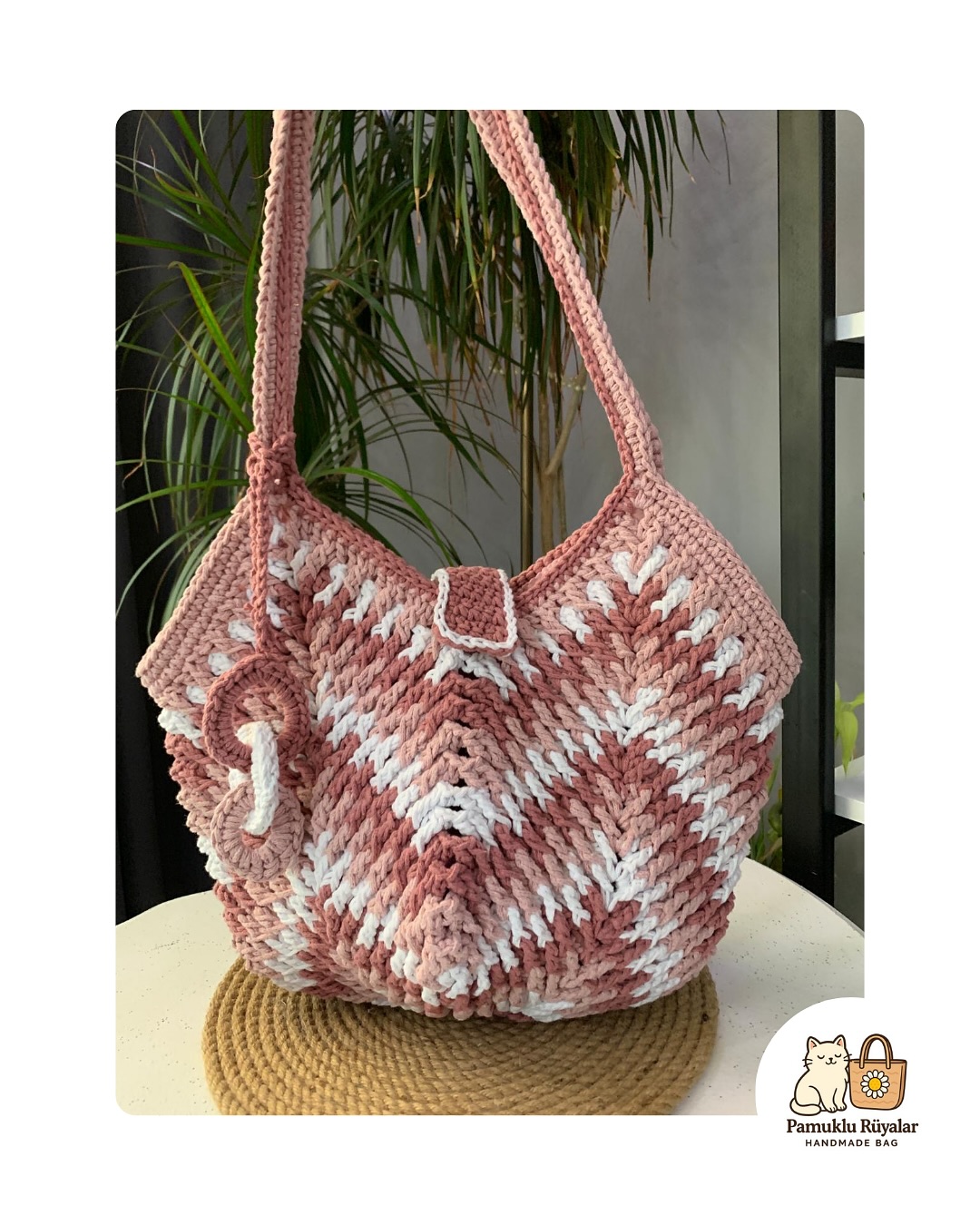 Zigzag Desenli Pudra Çanta
